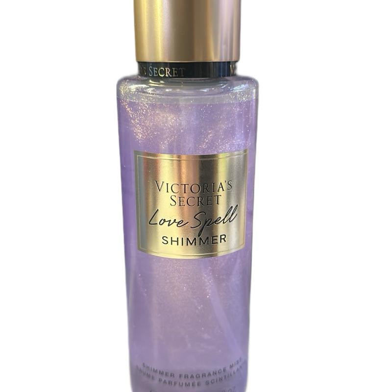 () Victoria's Secret Love Spell Shimmer Fragrance Mist - Enchanting Fruity & Floral Scent with Cherry Blossom & Peach Notes